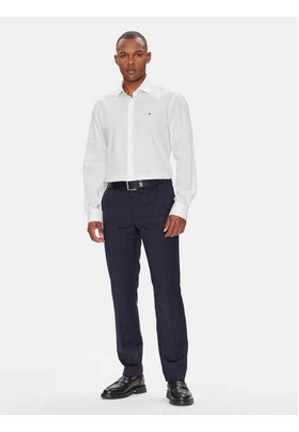 TOMMY HILFIGER - Tommy Hilfiger Koszula MW0MW38347 Biały Slim Fit. Kolor: biały. Materiał: bawełna