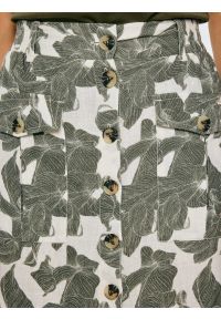 Big-Star - Spódnica damska lniana midi w roślinny wzór Roliana 000. Kolor: wielokolorowy. Materiał: len. Styl: wizytowy, elegancki #2