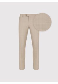 Pako Lorente - PAKO LORENTE - Beżowe spodnie ganiturowe wełna. Kolor: beżowy. Materiał: wełna. Styl: elegancki