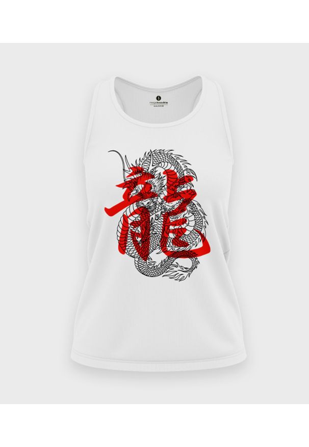 MegaKoszulki - Koszulka damska bez rękawów Smok kanji. Materiał: bawełna. Długość rękawa: bez rękawów