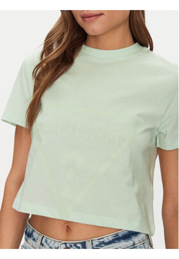 Guess T-Shirt V2YI06 K8HM0 Zielony Regular Fit. Kolor: zielony. Materiał: bawełna