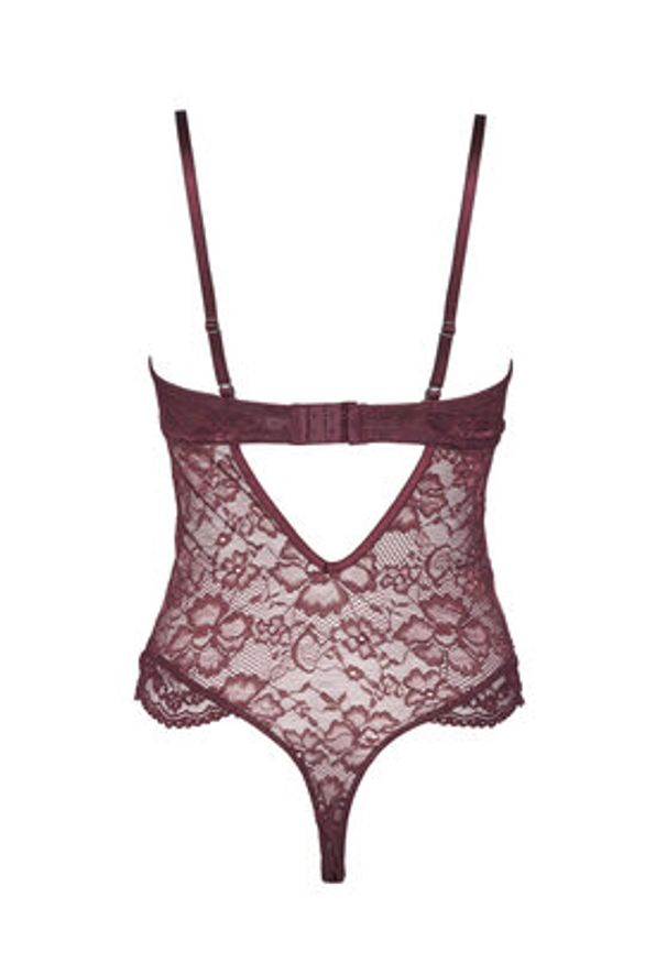 Hunkemöller Body Isadora 302441 Bordowy. Kolor: czerwony. Materiał: syntetyk