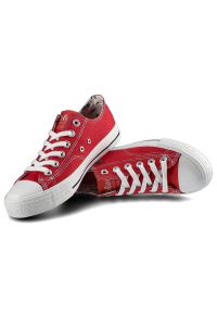 Czerwone Trampki Lee Cooper Damskie Stylowe Buty. Okazja: na co dzień. Zapięcie: sznurówki. Kolor: czerwony. Materiał: guma, materiał. Styl: elegancki #8