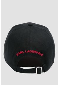 Karl Lagerfeld - KARL LAGERFELD Czapka z daszkiem damska ze zmiennym logo na rzep Ikon. Kolor: czarny. Wzór: aplikacja #4