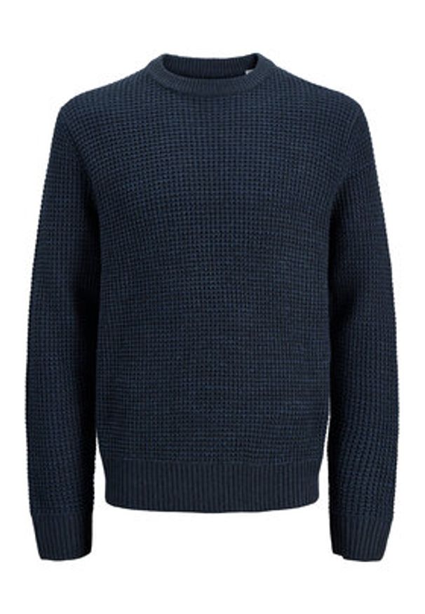 Jack & Jones Sweter Global 12287594 Granatowy Regular Fit. Kolor: niebieski. Materiał: syntetyk, bawełna