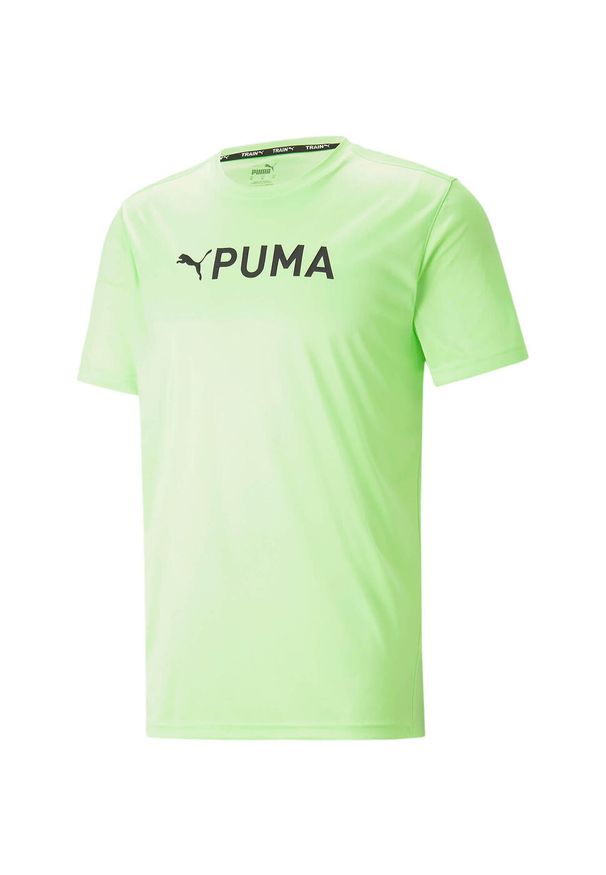 Puma - T-shirt treningowy męski PUMA Fit Logo Cf Graphic. Kolor: zielony. Sport: fitness
