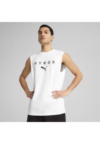 Puma - Męska koszulka bez rękawów PUMA × HYROX PUMA White. Kolor: biały. Długość rękawa: bez rękawów. Sport: bieganie