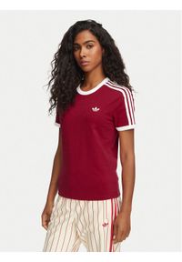 Adidas - adidas T-Shirt 3-Stripes Slim KS4779 Czerwony Regular Fit. Kolor: czerwony. Materiał: bawełna #1