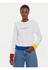 United Colors of Benetton - United Colors Of Benetton Bluza 3J68D107Z Biały Regular Fit. Kolor: biały. Materiał: bawełna #1