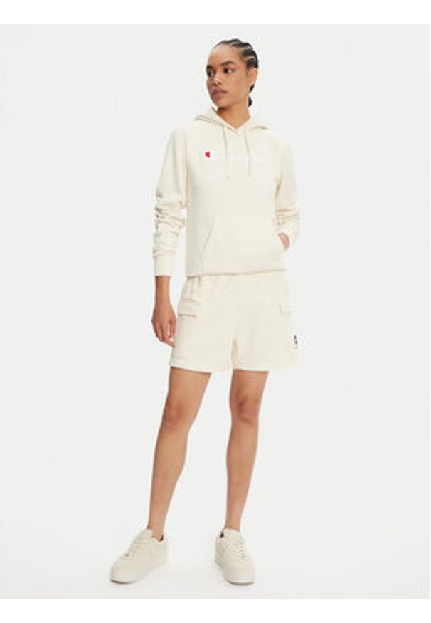 Champion Bluza 118097 Biały Slim Fit. Kolor: biały. Materiał: syntetyk