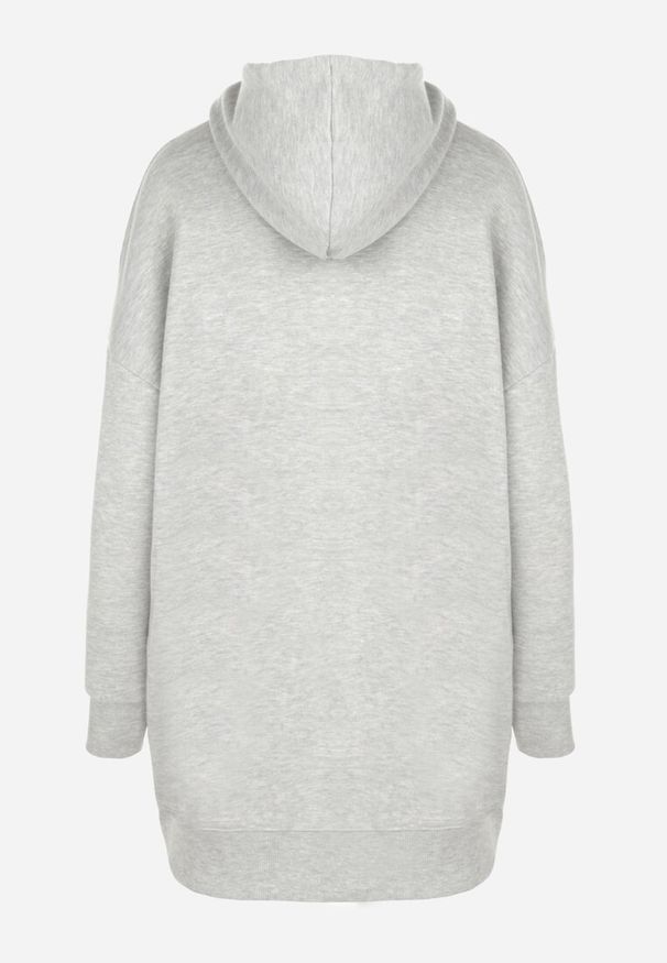 Born2be - Jasnoszara Bluza z Kapturem Dagdere. Typ kołnierza: kaptur. Kolor: szary. Materiał: polar, dzianina, jeans. Długość rękawa: długi rękaw. Długość: długie. Wzór: gładki. Sezon: zima, jesień. Styl: sportowy