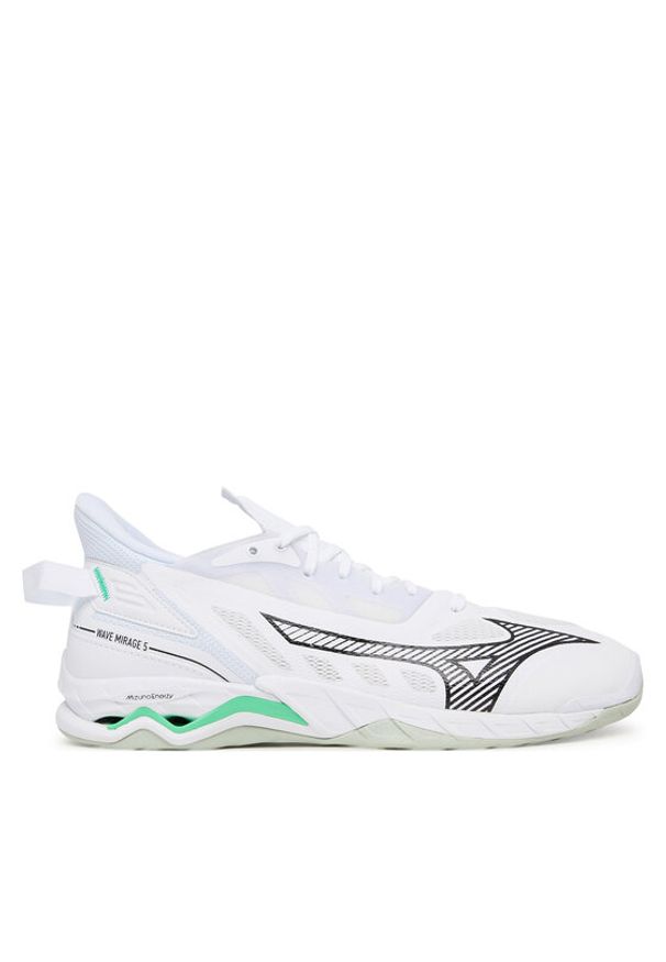 Mizuno Buty halowe Wave Phantom 5 X1GA2350 Biały. Kolor: biały. Materiał: skóra. Model: Mizuno Wave