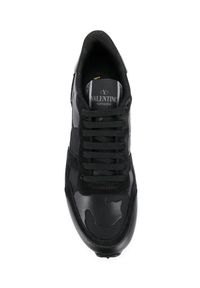 VALENTINO - Sneakersy Rockrunner Camouflage. Kolor: czarny. Materiał: jeans, bawełna, guma, zamsz. Wzór: aplikacja, moro #2
