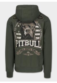 PITBULL - Bluza męska Pitbull rozpinana z kapturem TROUBLEMAKER. Typ kołnierza: kaptur. Kolor: zielony