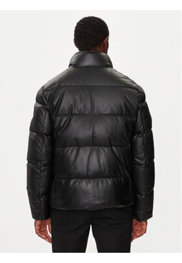 Moose Knuckles Kurtka skórzana Kings M34ML311 Czarny Regular Fit. Kolor: czarny. Materiał: skóra