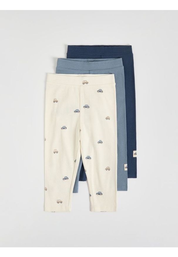 Reserved - Bawełniane spodnie 3 pack - niebieski. Kolor: niebieski. Materiał: bawełna