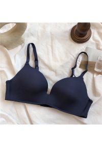 Intica - Biustonosz bezszwowy bez fiszbin elastyczny na co dzień Adrienne. Kolor: niebieski. Materiał: materiał