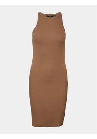 Vero Moda Sukienka codzienna Chloe 10306898 Brązowy Tight Fit. Okazja: na co dzień. Kolor: brązowy. Materiał: bawełna. Typ sukienki: proste. Styl: casual