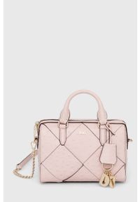 DKNY - Dkny torebka skórzana kolor różowy. Kolor: różowy. Materiał: skórzane