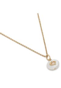 Coach Naszyjnik Signature Coin Pearl Pendant Necklace 37440611GLD107 Złoty. Materiał: metalowe, złote. Kolor: złoty #3