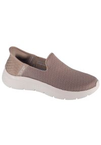 skechers - Buty sportowe Sneakersy damskie, Slip-Ins: GO WALK Flex - Relish. Kolor: beżowy. Sport: turystyka piesza