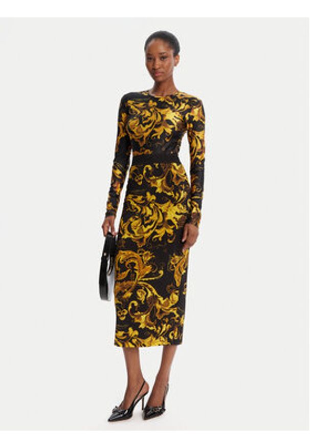 Versace Jeans Couture Spódnica ołówkowa 79HAE806 JS500 Czarny Slim Fit. Kolor: czarny. Materiał: wiskoza