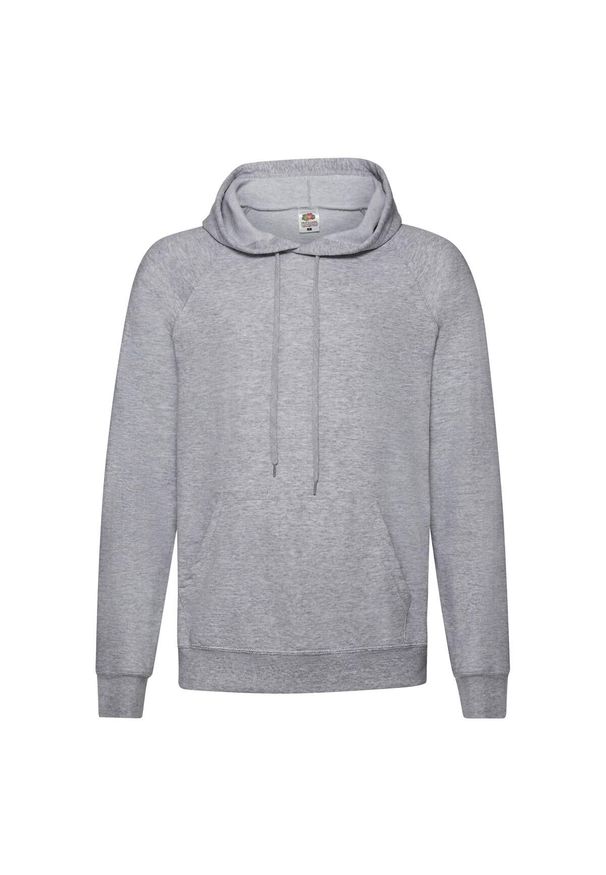 FRUIT OF THE LOOM - Lekka Męska Bluza Z Kapturem. Typ kołnierza: kaptur. Kolor: szary
