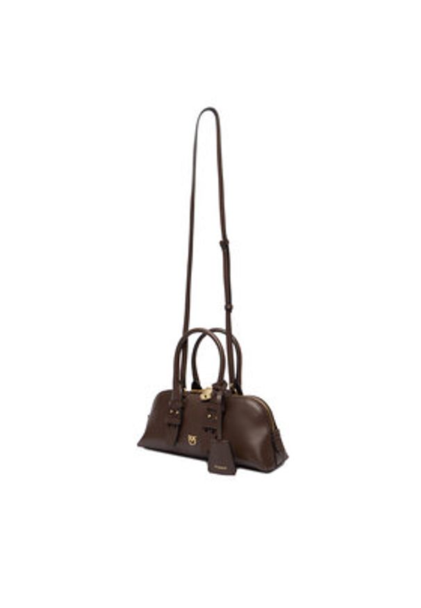 Pinko - PINKO Torebka Bowling Bag Baguette AI 25-26 PLTT 105334 A0QO Brązowy. Kolor: brązowy. Materiał: skórzane