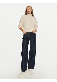 TOMMY HILFIGER - Tommy Hilfiger Golf WW0WW43094 Écru Regular Fit. Typ kołnierza: golf. Materiał: bawełna #4