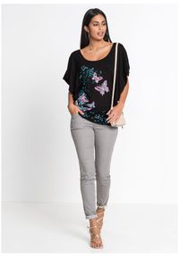 bonprix - Shirt. Kolor: czarny. Długość: krótkie. Wzór: gładki, nadruk. Styl: elegancki #3