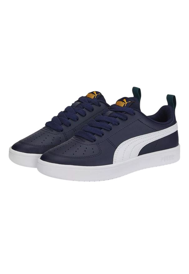 Puma - Dziecięce Buty Sportowe Ze Skóry Ekologicznej. Okazja: na spacer. Kolor: niebieski. Materiał: skóra ekologiczna. Sport: turystyka piesza