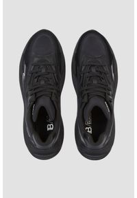 Balmain - BALMAIN Czarne sneakersy Run-row-leather & Nylon. Kolor: czarny. Materiał: nylon. Sport: bieganie #3