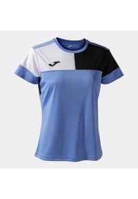 Damskie sportowe T-shirt Joma w kolorze jasnoniebieskim i czarnym - Rozmiar 2XL. Kolor: wielokolorowy, niebieski, biały, czarny. Sport: piłka nożna #1