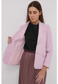 Weekend Max Mara Marynarka jednorzędowa gładka. Kolor: różowy. Materiał: materiał. Wzór: gładki. Styl: klasyczny #3