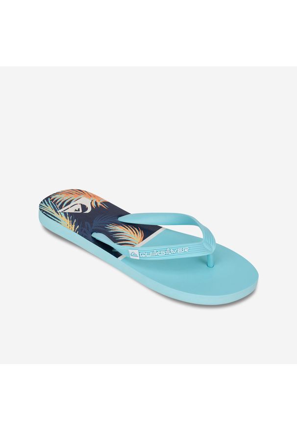 Japonki męskie Quiksilver Tropical Glitch. Okazja: na plażę. Kolor: niebieski. Materiał: syntetyk, kauczuk. Styl: sportowy