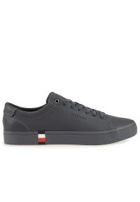 TOMMY HILFIGER - Buty Tommy Hilfiger Modern Vulc Corporate Leather FM0FM04036-PTY - szare. Kolor: szary. Materiał: guma, skóra. Szerokość cholewki: normalna