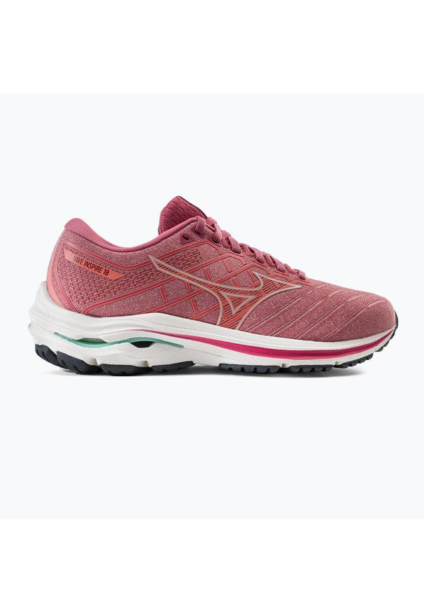 Buty do biegania Kobieta Mizuno Wave Inspire 18 róża. Kolor: pomarańczowy. Model: Mizuno Wave