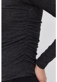 AllSaints Bluzka damska kolor czarny melanżowa. Kolor: czarny. Materiał: materiał, dzianina. Długość rękawa: długi rękaw. Długość: długie. Wzór: melanż #4