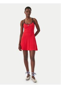 Tommy Jeans Sukienka codzienna DW0DW22335 Czerwony Slim Fit. Okazja: na co dzień. Kolor: czerwony. Materiał: bawełna. Typ sukienki: proste. Styl: casual #3