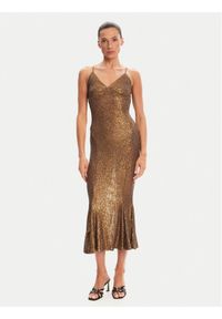 NORMA KAMALI Sukienka koktajlowa ST4243SQ162151 Brązowy Slim Fit. Kolor: brązowy. Materiał: syntetyk. Styl: wizytowy