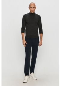 Karl Lagerfeld - Spodnie. Kolor: niebieski. Materiał: bawełna, dzianina, elastan. Wzór: nadruk #4