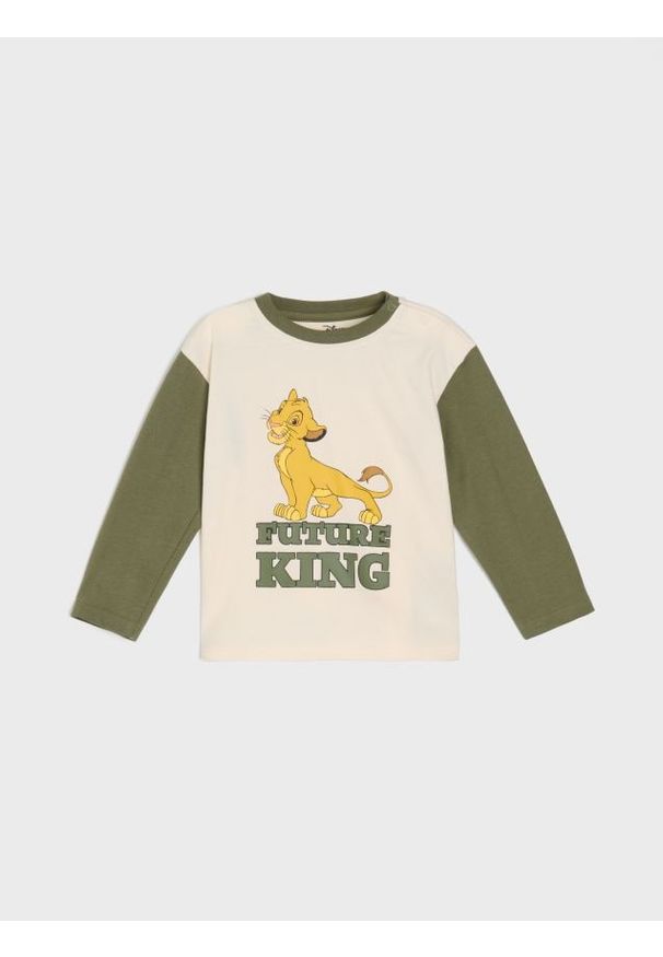 Sinsay - Koszulka z długimi rękawami The Lion King - kremowy. Kolor: kremowy. Długość rękawa: długi rękaw. Długość: długie