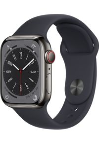 APPLE - Smartwatch Apple Watch 8 GPS + Cellular 41mm Midnight Stainless Steel Sport Granatowy (MNJJ3UL/A). Rodzaj zegarka: smartwatch. Kolor: niebieski. Styl: sportowy