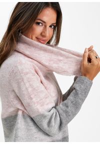 bonprix - Sweter z golfem. Typ kołnierza: golf. Kolor: różowy. Materiał: materiał #3