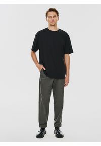 Pako Lorente - PAKO LORENTE – Czarny męski t-shirt basic. Okazja: na co dzień. Kolor: czarny, biały. Materiał: bawełna. Styl: casual #7
