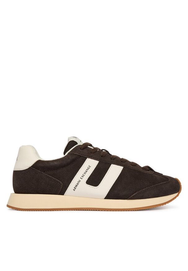Armani Exchange Sneakersy XM002689 AF17447 M6334 Brązowy. Kolor: brązowy. Materiał: zamsz, skóra
