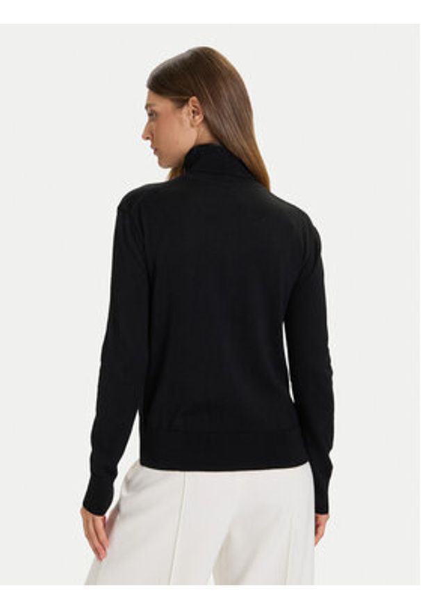 Calvin Klein Golf LV044D371G Czarny Regular Fit. Typ kołnierza: golf. Kolor: czarny. Materiał: syntetyk