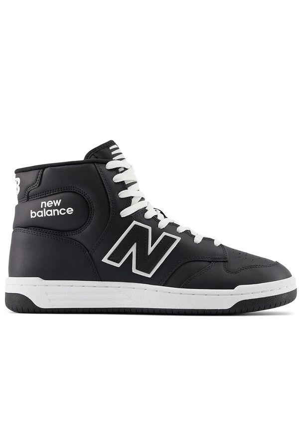 Buty New Balance BB480COB - czarne. Okazja: na co dzień. Kolor: czarny. Materiał: materiał, skóra, syntetyk. Szerokość cholewki: normalna. Sport: turystyka piesza