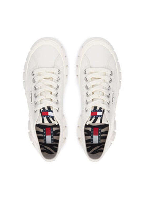 Tommy Jeans Sneakersy Tj Platform Sneaker Zebra EN0EN03070 Biały. Kolor: biały. Materiał: materiał. Wzór: motyw zwierzęcy. Obcas: na platformie