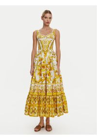 DOLCE & GABBANA - Dolce&Gabbana Sukienka letnia F6AEIT HH5A1 Żółty Regular Fit. Kolor: żółty. Materiał: bawełna. Sezon: lato #1